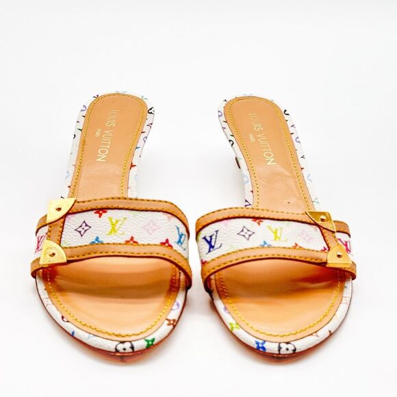 Louis Vuitton Y2K Murakami Multicolor LV Monogram Mule Slide Sandals EU 41 US 11 - Picture 12 of 14